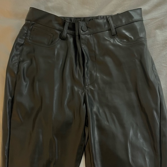Black flared leather pants - Picture 2 of 3